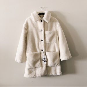 Zara fleece teddy coat